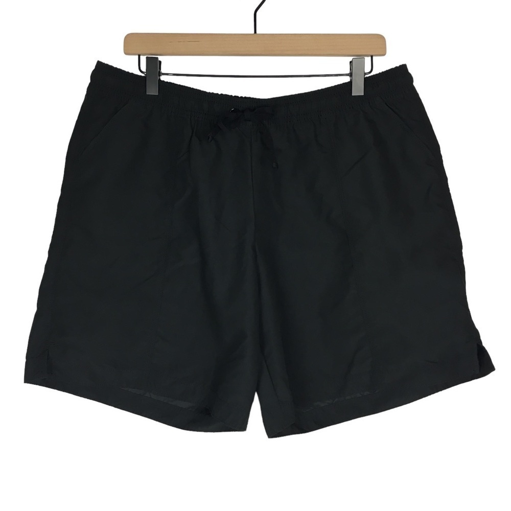 MODLI 7” Swim Board Shorts Solid Black Drawstring UPF 50+ Sun Protection XL NWT